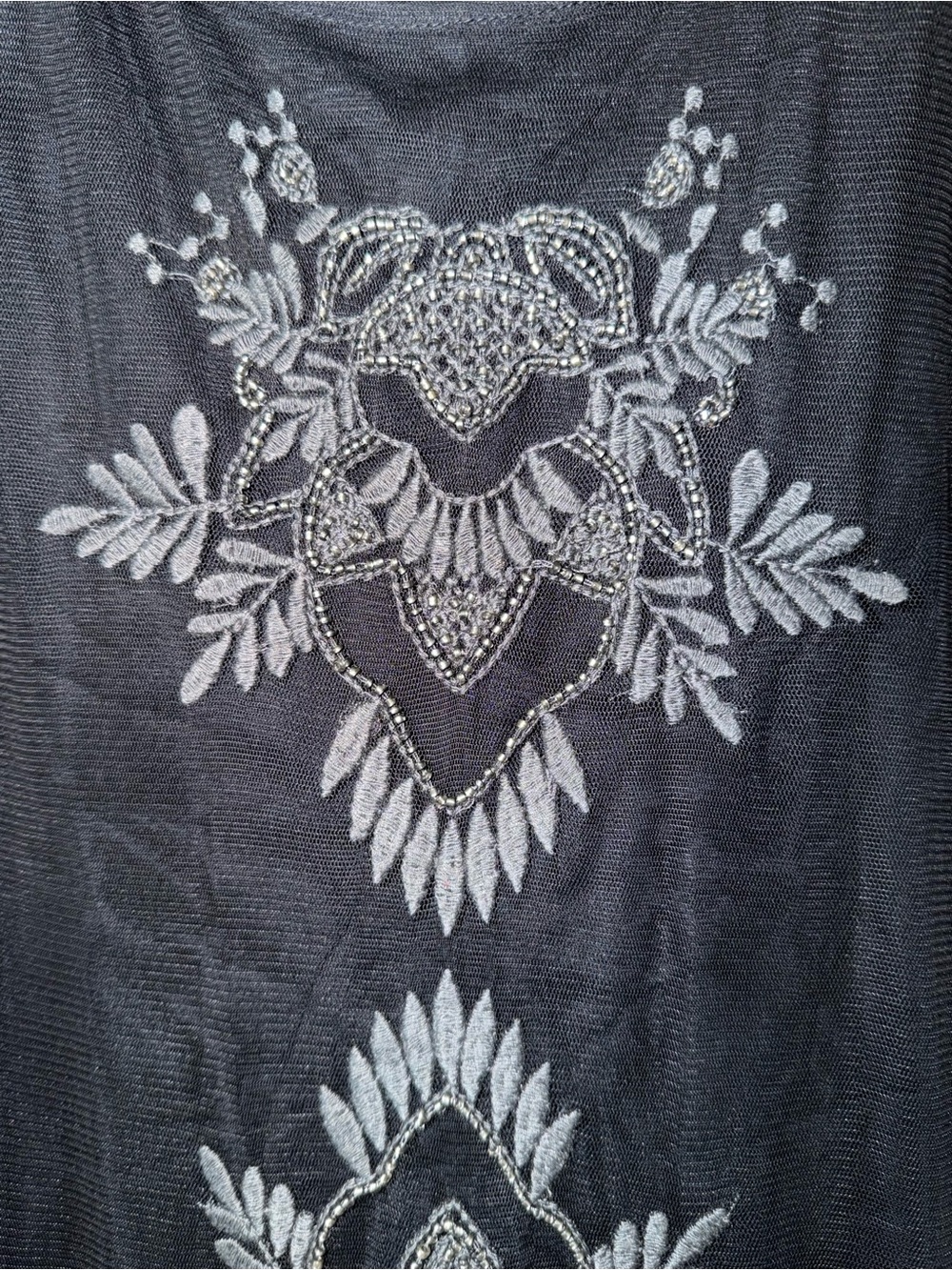 Abercrombie & Fitch Black Embroidered Mini Tank Dress - Picture 3 of 6